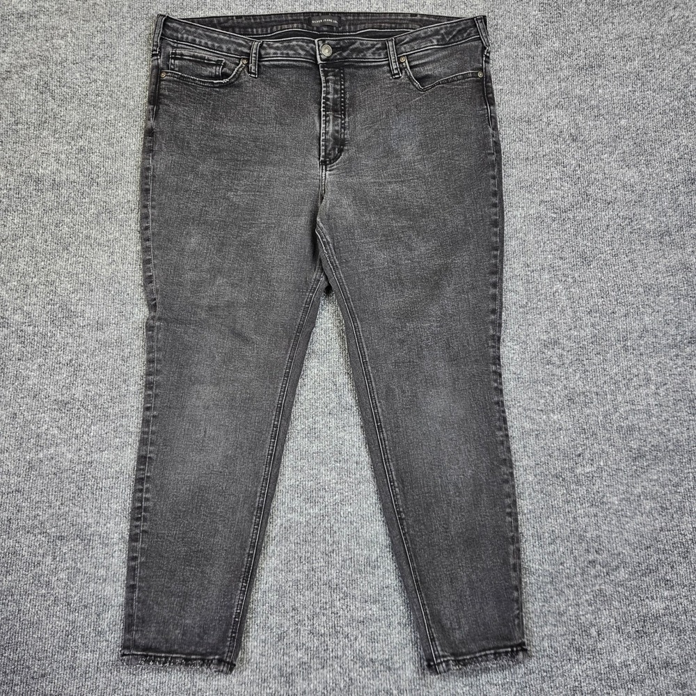 Silver High Note Skinny Jeans Women 20 Black Stretch Denim High Rise Dark Wash